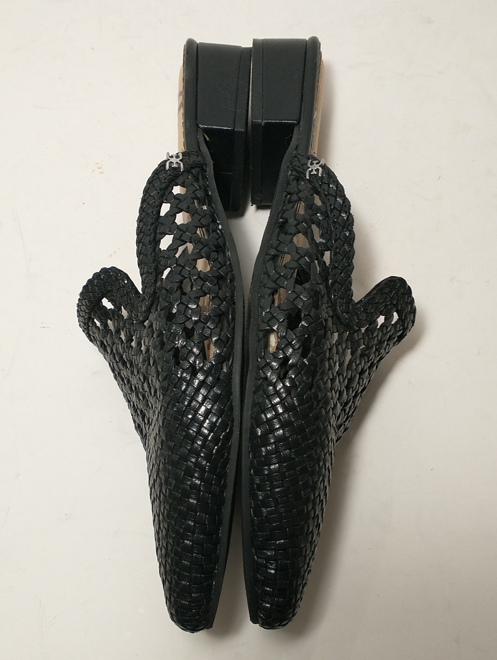 Sam Edelman Clara Leather Woven Mule Sandal, Black, Size 9.5, Cottagecore - Picture 5 of 9